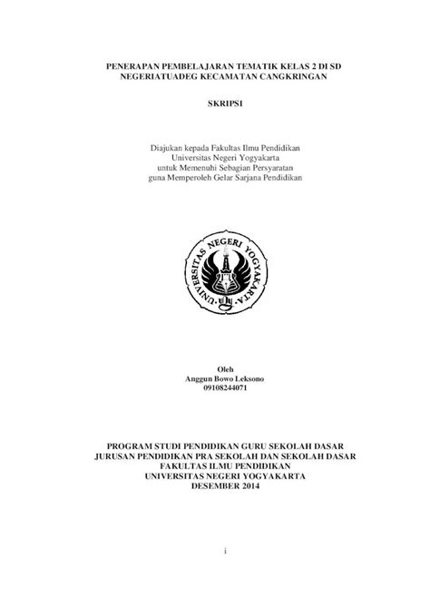 PDF PENERAPAN PEMBELAJARAN TEMATIK KELAS 2 DI SD Eprints Uny Ac Id