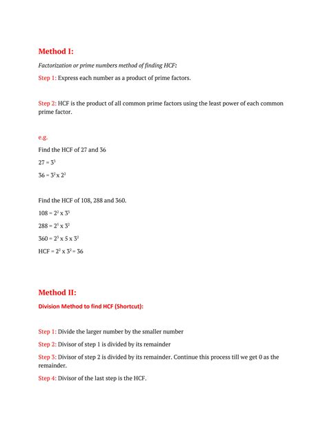 Solution Problems On H C F And L C M Important Formulas H C F And L C