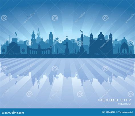 Mexico City Skyline Vector Silhouette Stock Vector - Illustration of ...