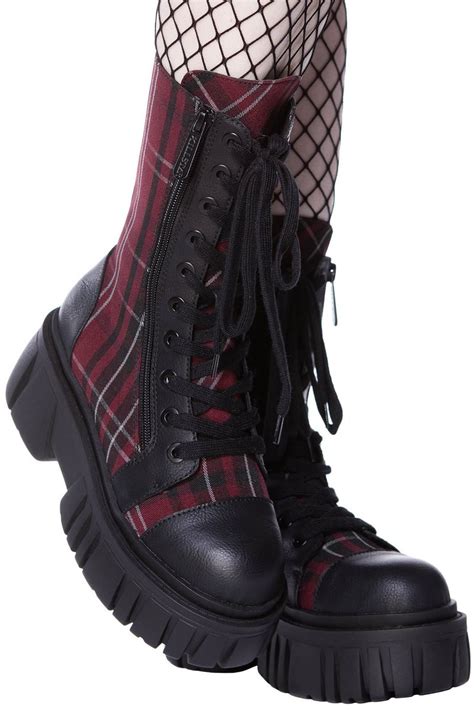 Buty Damskie Killstar Kick The Bucket Blood Tartan Pozosta E