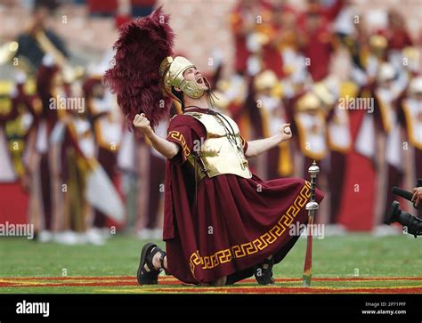 Usc Trojans Mascot Tommy Trojan During The Game Against The Cal Bears