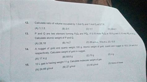 P And Q Are Two Element Forming P Q And Pq If Mole P Q Is