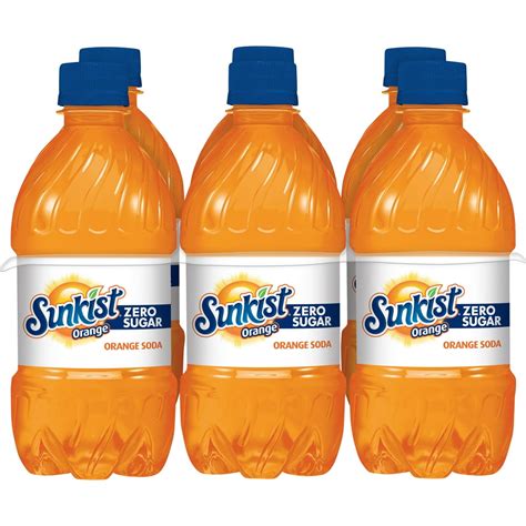 Sunkist Zero Sugar Orange Soda 16 Fl Oz Bottles 6 Pack