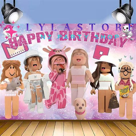 Roblox Girl Birthday Party Backdrop Banner 07 Lylastore Nz