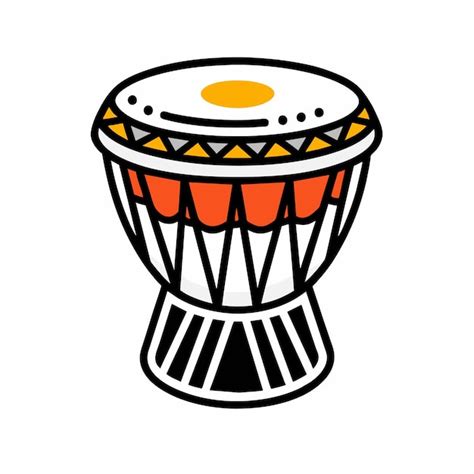 Jamaican Djembe Drum Icon Set Premium AI Generated Vector