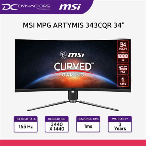 MSI MPG ARTYMIS 343CQR 34 Inch Curved Gaming Monitor 165Hz 1ms