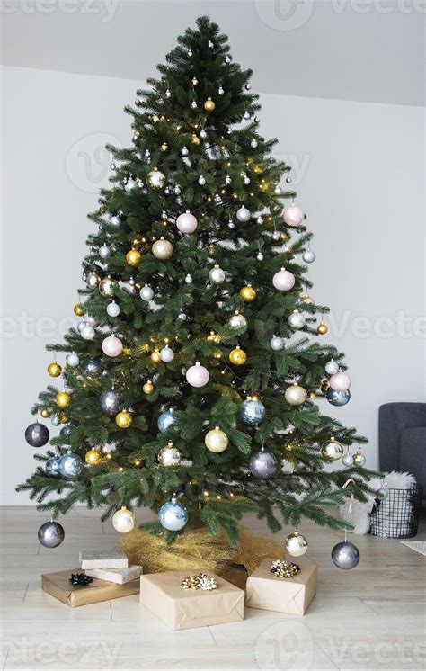 Christmas Tree With Decorations Stock Photo At Vecteezy