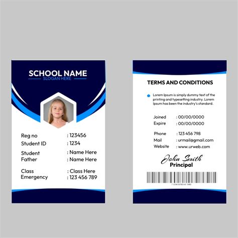 School Identity Card Template Postermywall