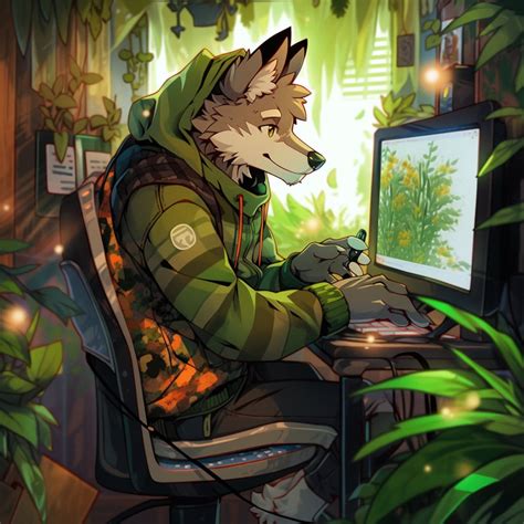 Furry Art Print: Fursona Laptop Print Furry Art Piece Anthro Home Decor ...