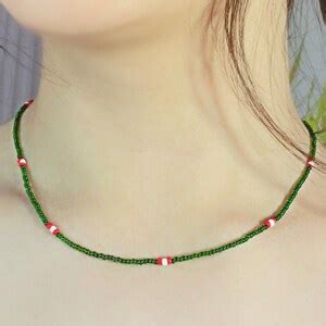 BTS Suga Summer Green Beaded Necklace BTS Jewelry Accessories