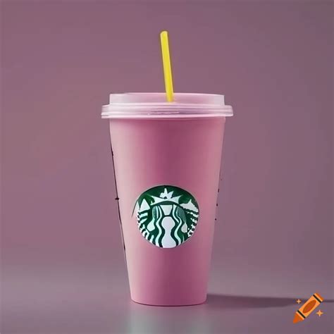 Pink Starbucks Cup With Yellow Straws On Craiyon