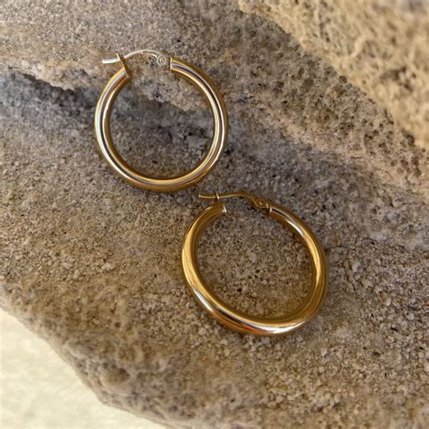 Solid Gold Hoops Thick - 20mm