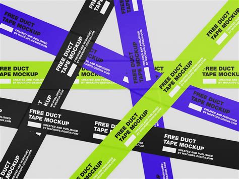 Free Duct Tape Strips Mockup Free Package Mockups