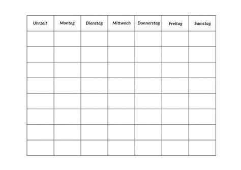 Blanko Tabelle Zum Ausdrucken