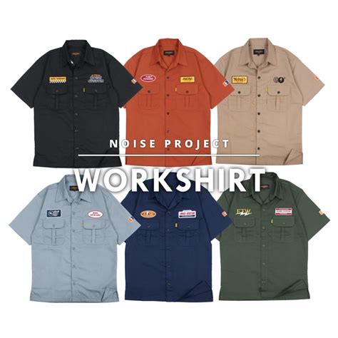 Jual Workshirt Noise Project Kemeja Workshirt Kemeja Pria Navy Shopee