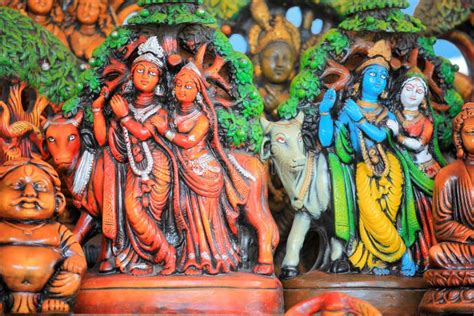 Lord Krishna and Radha Statues Stock Image - Image of ancient, decorated: 88347473