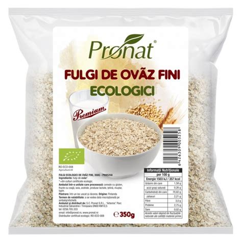 Fulgi De Ovaz Fini Bio G Pronat Oferta Pret Trada Ro