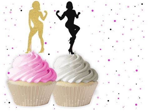 Sexy Woman Cupcake Toppers Female Stripper Cupcake Toppers Etsy