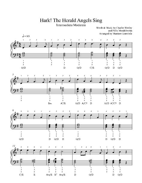 Hark! The Herald Angels Sing by Traditional Sheet Music & Lesson | Intermediate Level