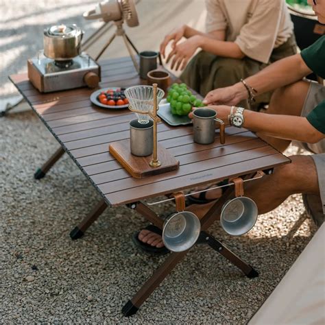 Mesa Plegable De Aluminio Simil Madera Naturehike Argentina