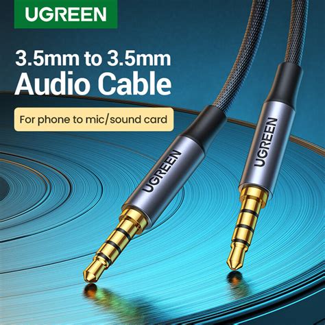 UGREEN 3 5mm Aux Cable 4 Pole TRRS 4 Conductor Auxiliary Male To Male