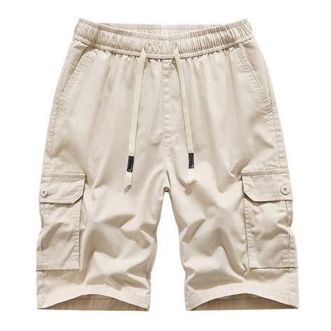 Bermuda Homme Cargo Mode En Coton Coupe Droite Taille Standard