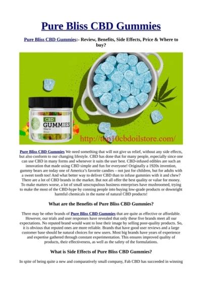 10 Things You Need To Know About Pure Bliss CBD Gummies Today.