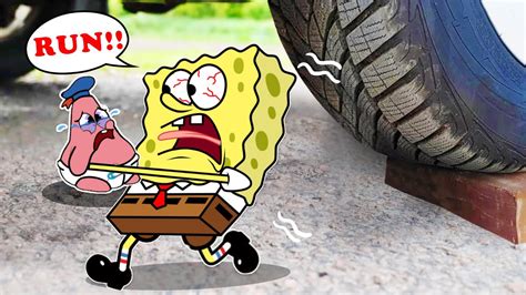 Car Vs Bob Esponja No Aplastes A Mi Beb Patrick Aplastando Cosas