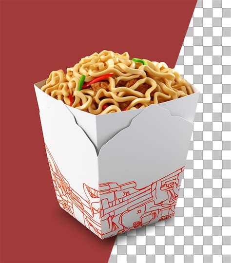 Premium PSD Asian Food Noodle In Box With Transparent Background