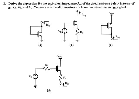 Solved Derive The Expression For The Equivalent Impedance Req Of The Circuits Shown Below In