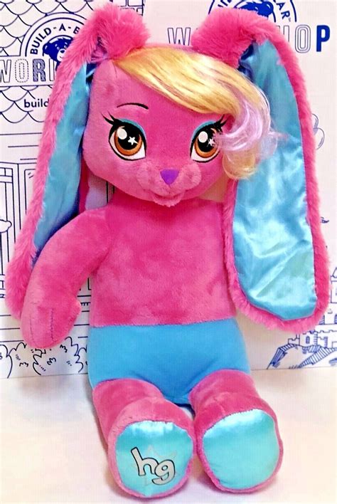 Build A Bear Honey Girls Risa Plush Pink Rock Star Bunny Rabbit Doll Blue Toy Ebay