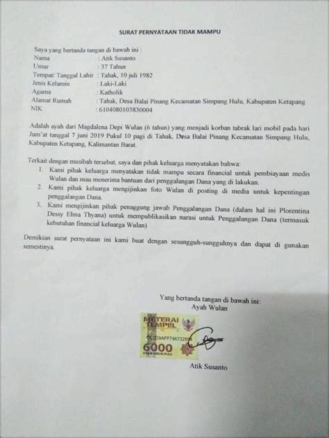 Contoh Surat Pernyataan Menerima Musibah Surat Permohonan Desain Hot