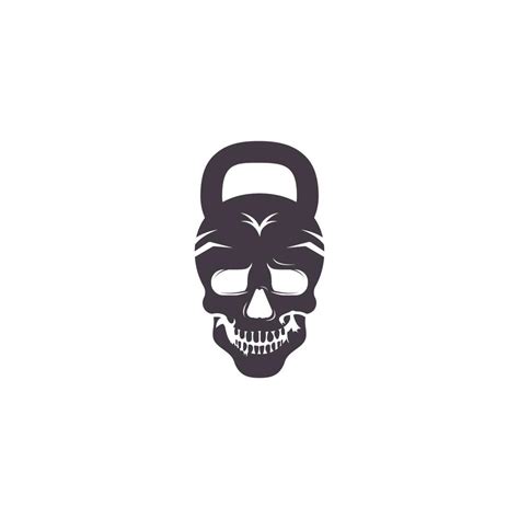 Skull Fitness vector logo design. Modern professional train hard sport ...