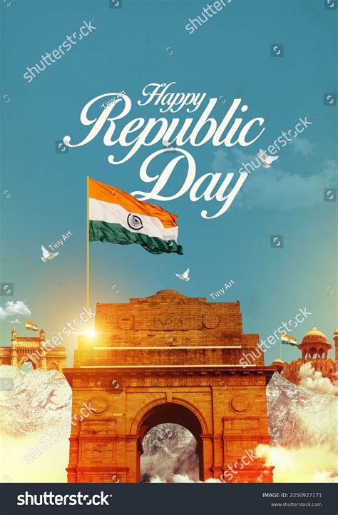 Indian Flying Flag Happy Republic Day Stock Photo 2250927171 | Shutterstock