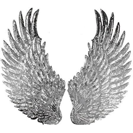 Amazon 1Pair Fashion Gold Silver Angel Wings Sequins Patches For