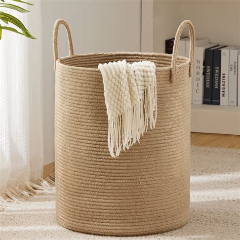 Youdenova Jute Rope Woven Laundry Hamper Basket 58l Tall Laundry