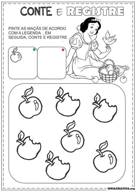 Atividade Conto Branca De Neve Cores E Quantidade Ideia Criativa Gi