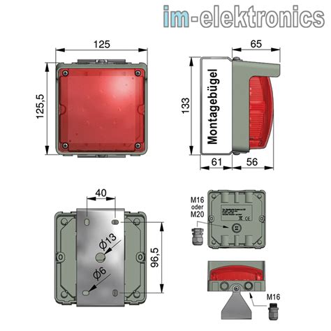 Sa Led Set R Led Einzel Ampel Set Quadra Lux Rot Billig Shop