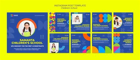 Free PSD | Children school education instagram posts