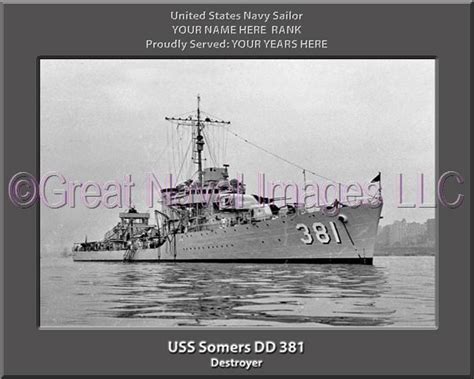 Uss Somers Dd 381 Ship Photo ⋆ Personalized Us Navy Ship Prints On Canvas