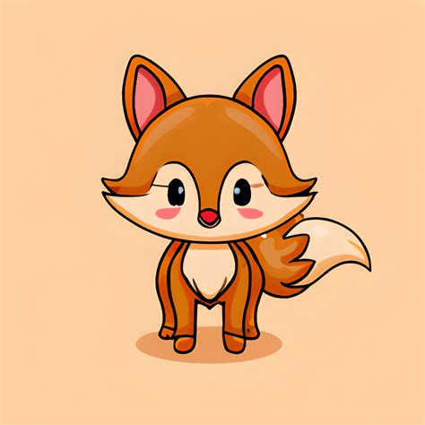 Cute Adorable Kawaii Chibi Fox Smiling Cartoon Illustration · Creative