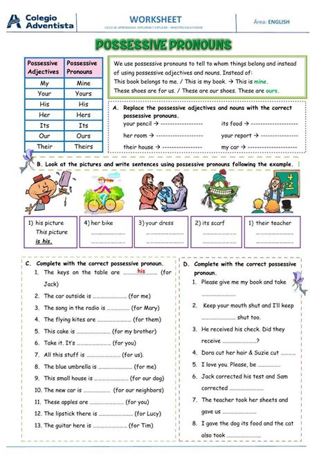 388198 Possessive Pronouns Lizes Liveworksheets