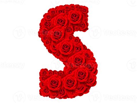 Rose Alphabet Set Alphabet Capital Letter S Made From Red Rose