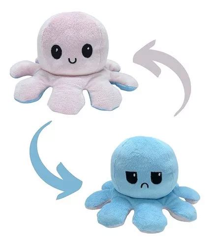 Pulpo Con Humor Reversible De Dos Caras Dos Colores Azul Rosa