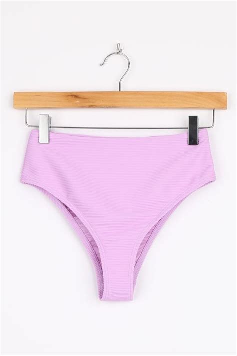 Tanlines High Maui Rider Lilac Ribbed Bikini Bottom Bikinis Cheeky