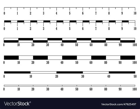 Map scales graphics measuring distance set Vector Image