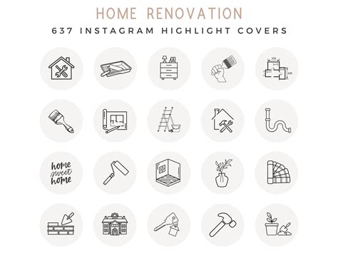 Home Renovation Instagram Highlight Covers Construction Etsy