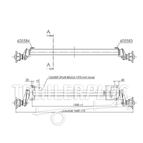 AL KO Torsie As Ongeremd 1000 Kg Pad 1200 Flens 1660 4 100 Waterproof