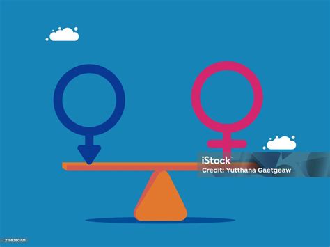 Male And Female Icon On Balance The Concept Of Equal Opportunity For Women And Men Vector Stock