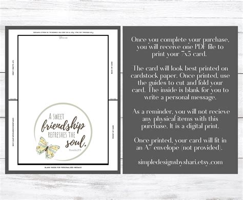 Printable Cards for Friends Inspirational Digital Card Meaningful Card ...